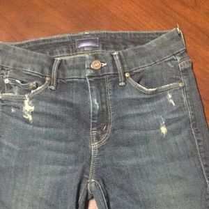 DISTRESSED MOTHER JEANS SIZE 25 LOOKER FRAY